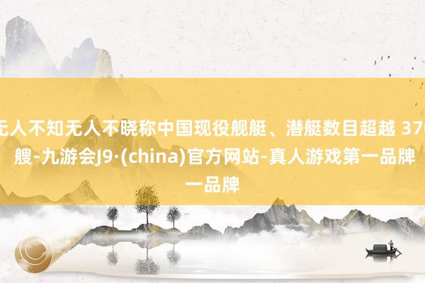 无人不知无人不晓称中国现役舰艇、潜艇数目超越 370 艘-九游会J9·(china)官方网站-真人游戏第一品牌