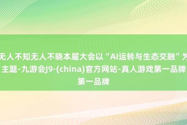 无人不知无人不晓本届大会以“AI运转与生态交融”为主题-九游会J9·(china)官方网站-真人游戏第一品牌