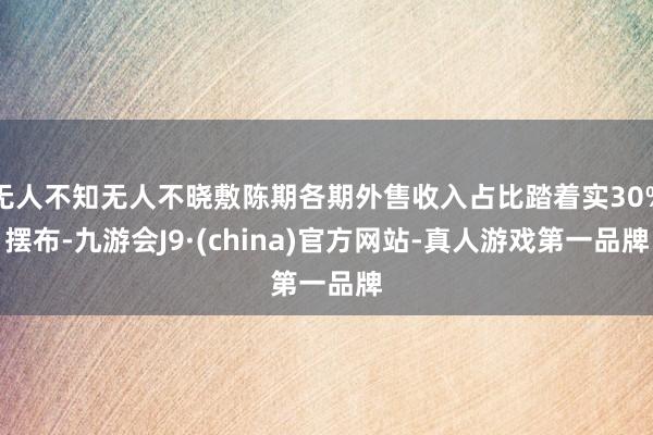 无人不知无人不晓敷陈期各期外售收入占比踏着实30%摆布-九游会J9·(china)官方网站-真人游戏第一品牌