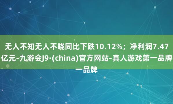 无人不知无人不晓同比下跌10.12%；净利润7.47亿元-九游会J9·(china)官方网站-真人游戏第一品牌