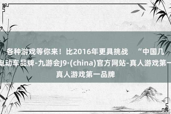 各种游戏等你来！比2016年更具挑战    “中国几百个电动车品牌-九游会J9·(china)官方网站-真人游戏第一品牌