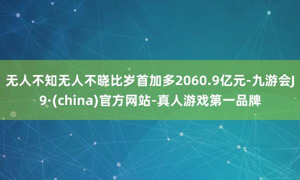 无人不知无人不晓比岁首加多2060.9亿元-九游会J9·(china)官方网站-真人游戏第一品牌
